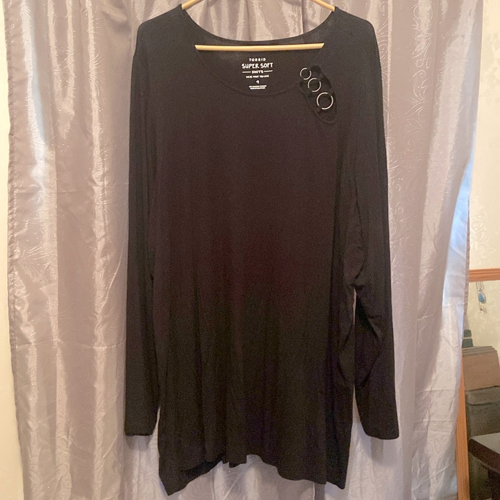 Torrid Super Soft shirt with ring collar detail